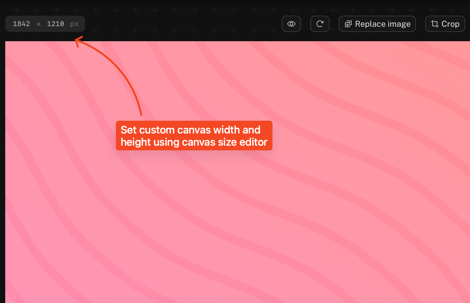 Resizing canvas through canvas dimension editor option